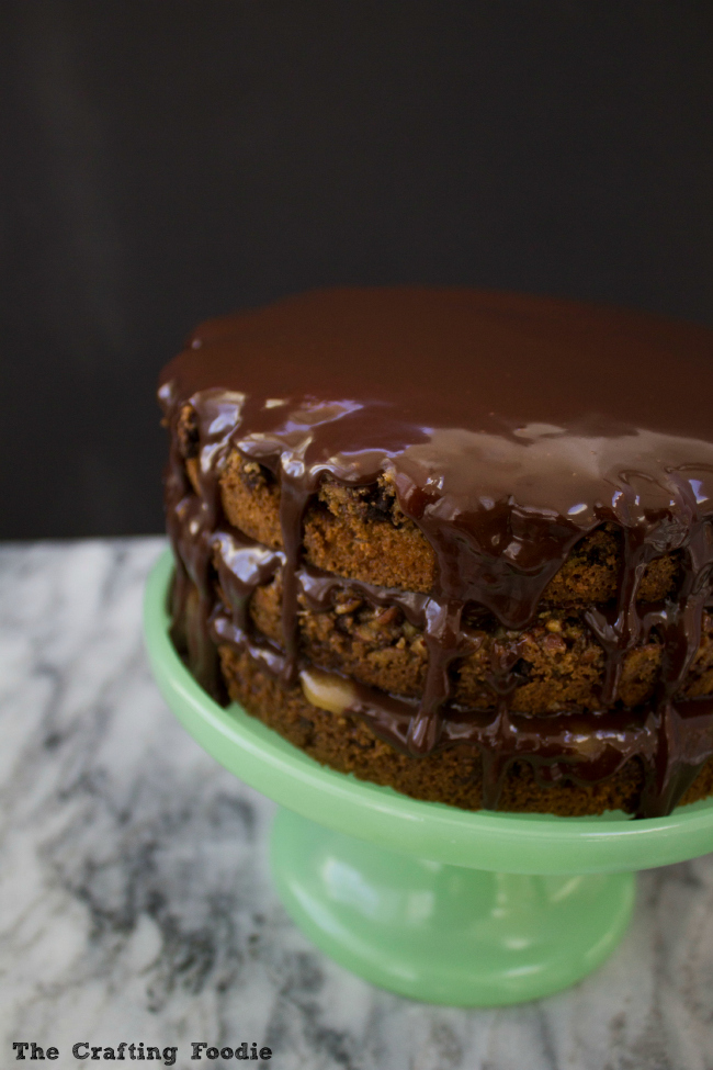 Chocolate Pecan Pie Cake with CaramelThe Crafting Foodie