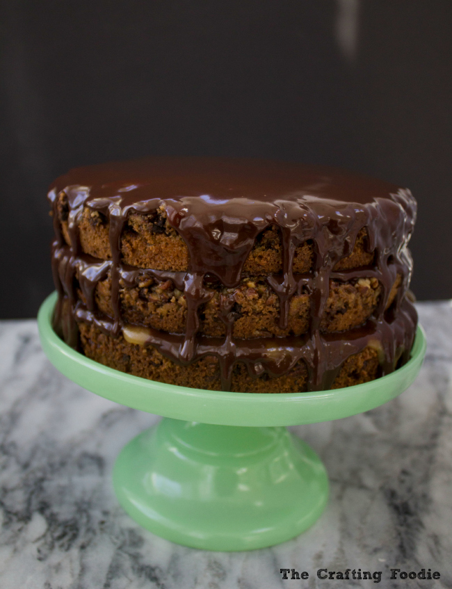 Chocolate Pecan Pie Cake with Ganache|The Crafting Foodie