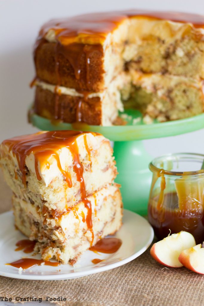 Salted Caramel Apple Cake|The Crafting Foodie