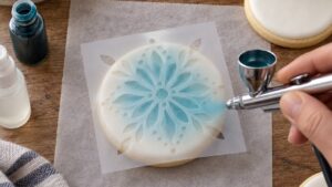 how to stencil cookies with an airbrush