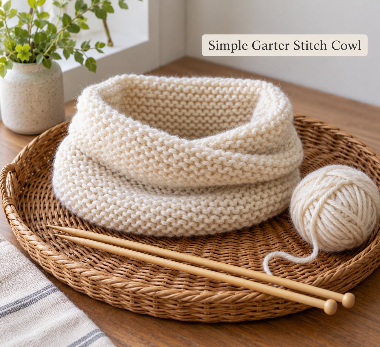 Simple Garter Stitch Cowl
