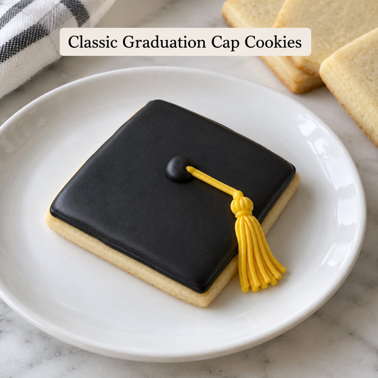 Classic Graduation Cap Cookies