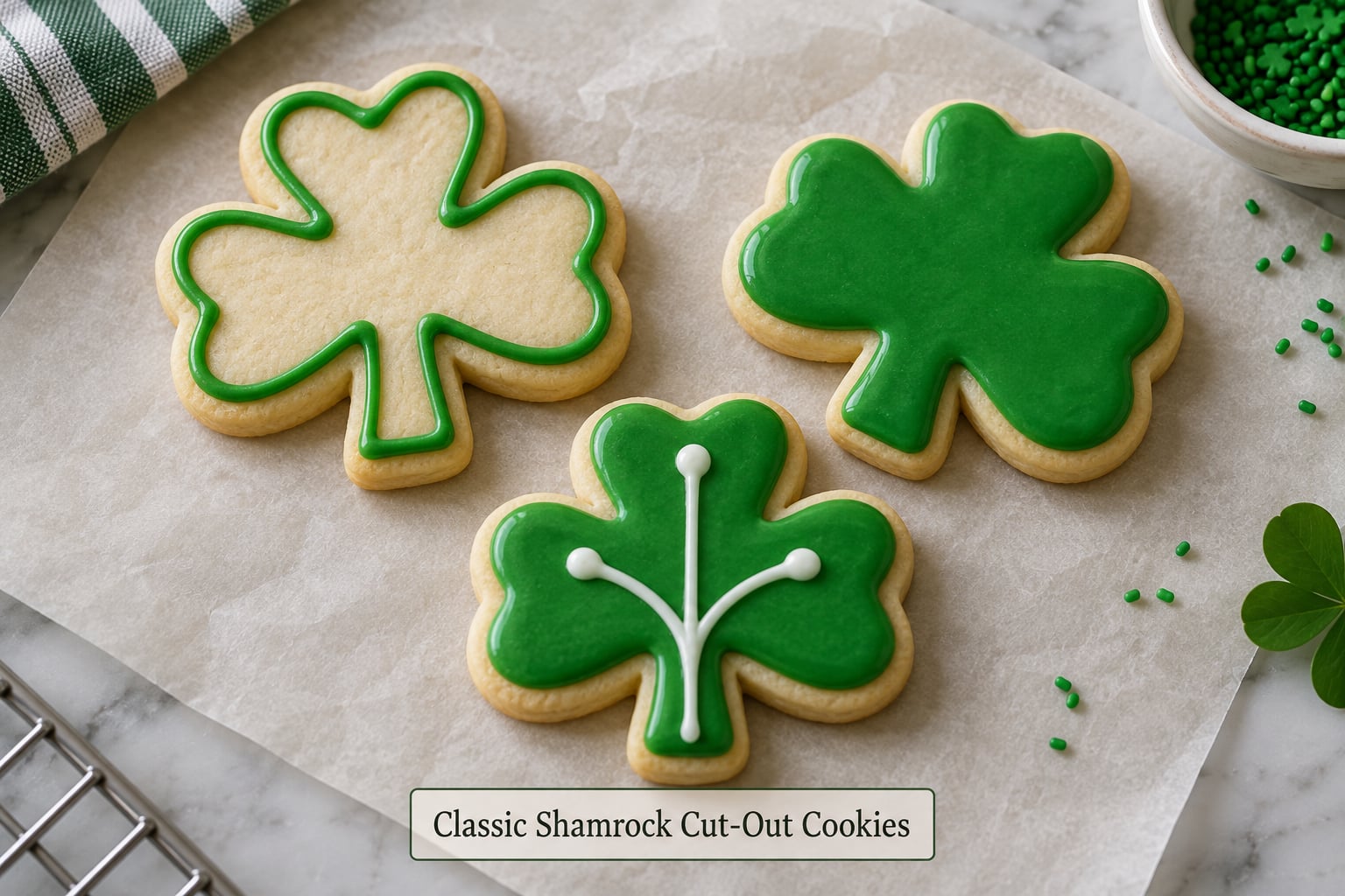 Classic Shamrock Cut-Out Cookies