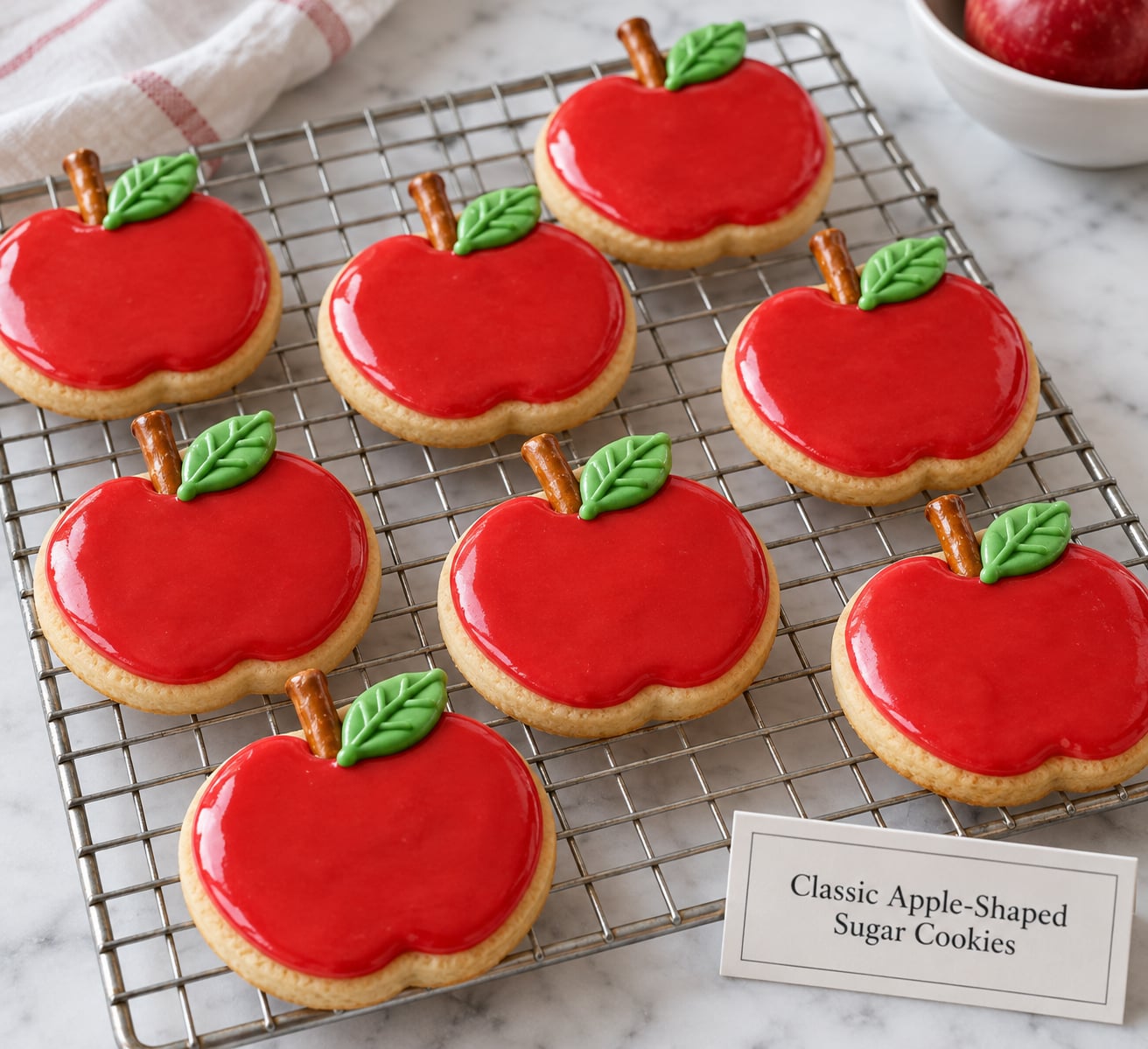 Classic Apple-Shaped Sugar Cookies